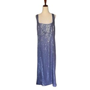 NWT Anthropologie Pilcro Sequin Slim Midi Evening Formal Dress Lavender Size XL